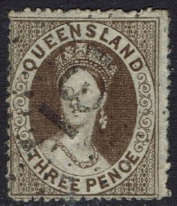 QUEENSLAND 1860 QV CHALON 3D WMK SMALL STAR ROUGH PERF 14 - 16 USED