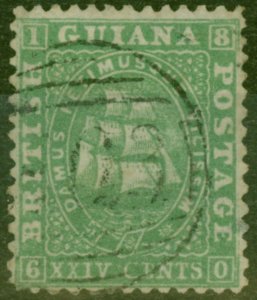 British Guiana 1863 24c Green SG56 P. 12.5-13 V.F.U
