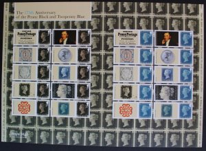 2015 175th Anniversary of the Penny Black Smiler Sheet LS94 Great Price Cat £65