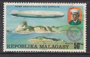 Fr Madagascar 546 Used 1976 Count Zeppelin and LZ-137