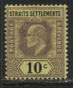 Straits Settlements KEVII 1902 10 cents mint o.g.