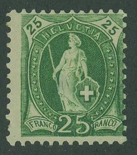 Switzerland SC# 83 Standing Helvetia, 25c, MH