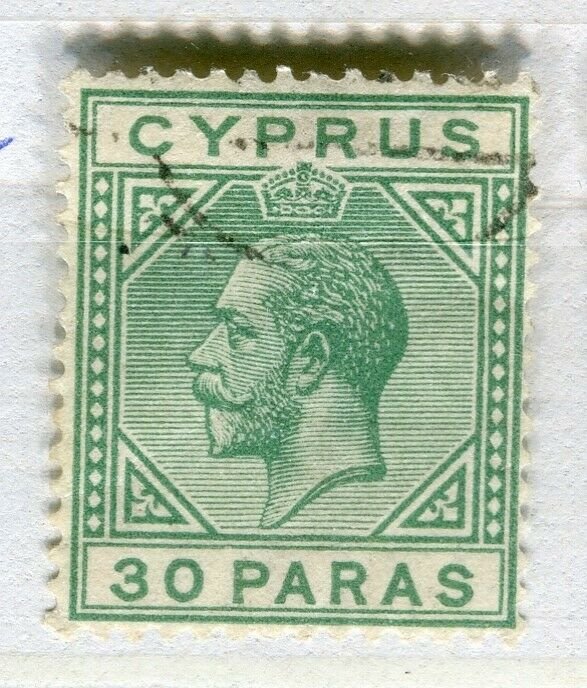 CYPRUS; 1922 early GV issue fine used 30pa. value