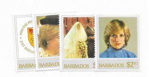 Barbados #585-588 MH - Stamp - CAT VALUE $3.40