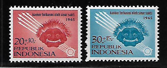 INDONESIA B180-B181 MNH MAKARA MASK & MAGIC RAYS SET 1965