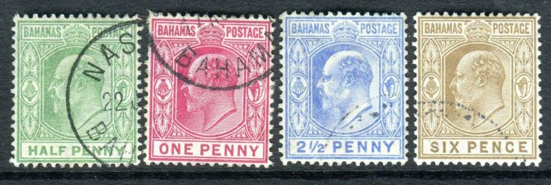 BAHAMAS-1906  A fine used set of 4 to 6d Sg 71-74