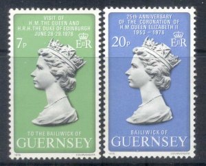 Guernsey 1978 QEII Coronation 25th Anniv, Royal Visit MUH