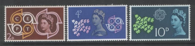 Great Britain 1961 C.E.P.T. (3)  Scott #382-4