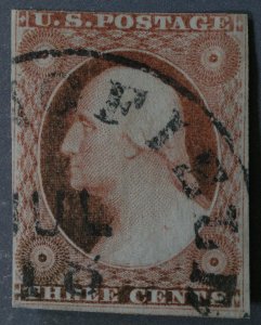 United States #10 Used Type I Imperforate Orange Brown