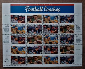 United States #3146a 32c Football Coaches MNH pane of 20 plate #P22222 (1997)