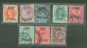 Great Britain #O54/O61 Used Single (Complete Set) (Army)