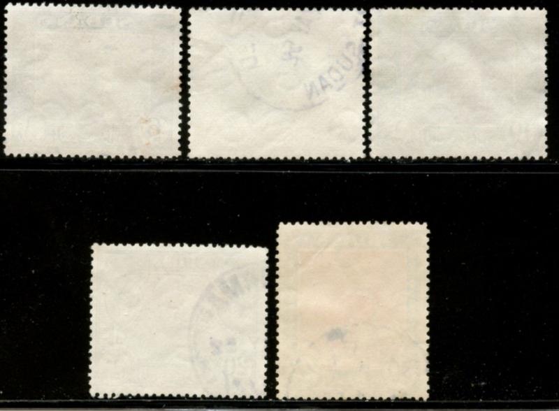 SOUTH SUDAN Sc#110-114 SG#135-139 1951 Defins Top Values Used