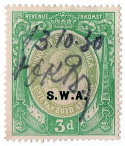 (I.B) South-West Africa Revenue : Duty Stamp 3d
