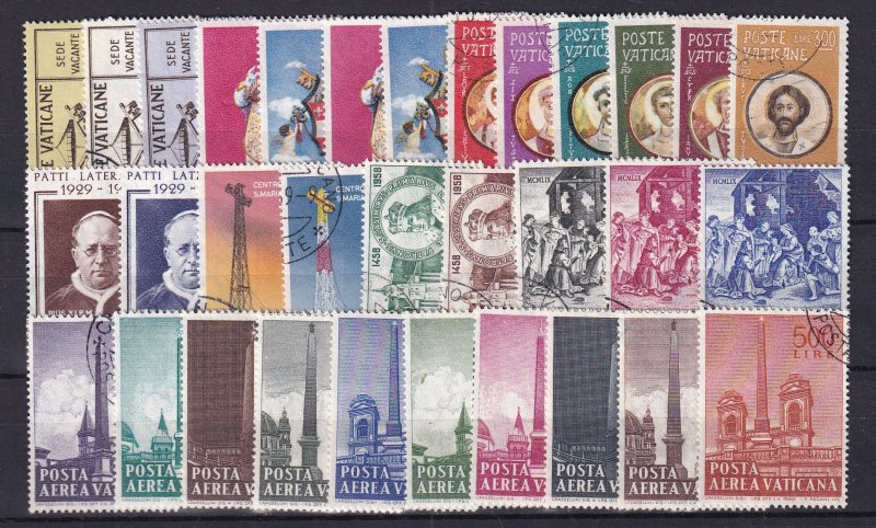 1959 Vatican City - Sc#247- 268, C35-C44. Complete year set - Used