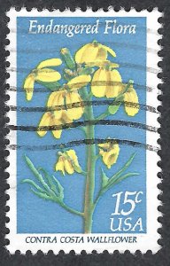 United States #1785 15¢ Endangered Flowers - Contra Costa Wallflower. Used.