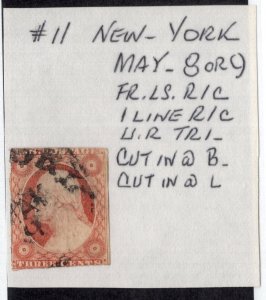 U.S. - 11 - New York - May 8 or 9 cancel - 1 Line R/C