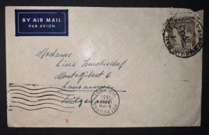 1951 Australia Airmail Cover Melbourne Victoria to Lausanne Switzerland