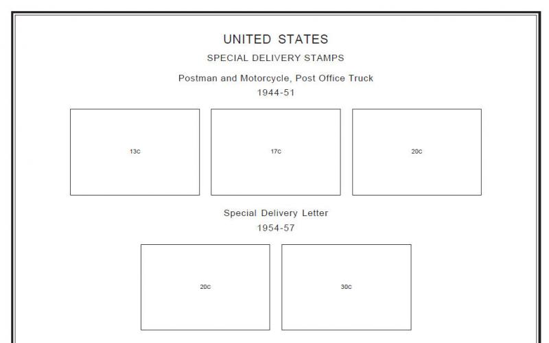 PRINTED UNITED STATES AMERICA 1847-2010 + 2011-2020 STAMP ALBUM PAGES (662 pgs)