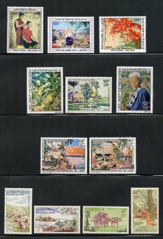 LAOS  SELECTION I  OF MINT NH STAMPS AND SOUVENIR SHEETS AS SHOWN