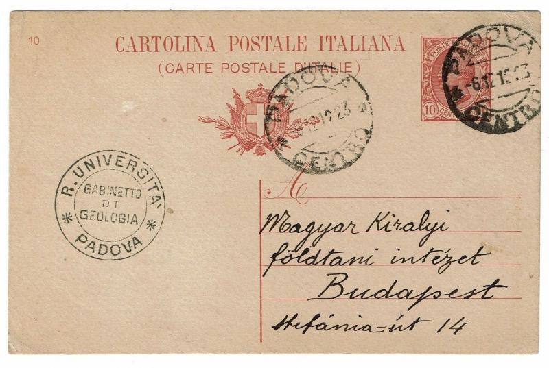 Italy 1923 Padova Uni Postal Card to Hungary - Lot 100917