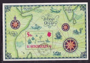 Seychelles-Sc#284- id7-used sheet-Maps-1971-