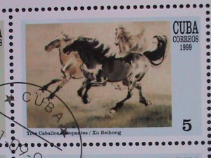 CUBA-1999 SC# 4029a FAMOUS PAINTINGS-WORLD STAMP SHOW-BEIJING-CTO SHEET VF