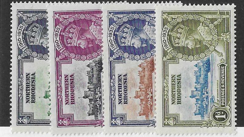 Northern Rhodesia Sc #18-21  Silver Jubilee set of 4 OG VF