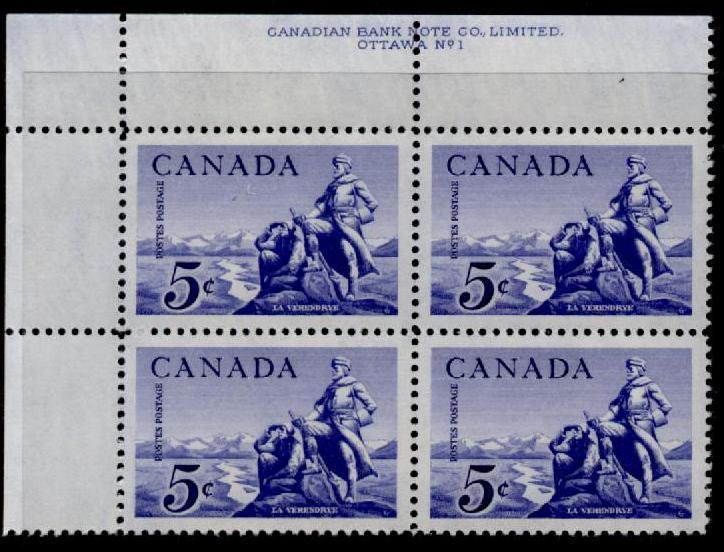 Canada 378 TL Plate Block MNH Pierre Gaultier de Varenne