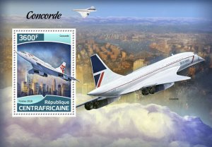 Central African Republic Concorde Stamps 2018 MNH Aviation 1v S/S