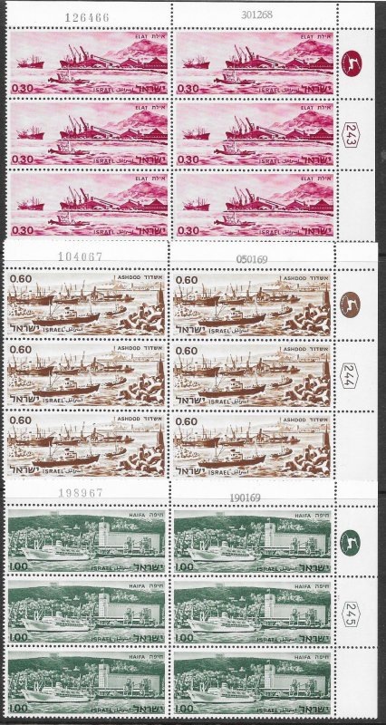 ISRAEL (78) Blocks of Mint Never Hinged Stamps Plate Number Blocks & Tab Blocks