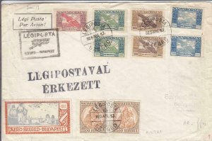1925, 1st Flt., AAMC-9, Szeged to Budapest, Back Stamped Budapest (4177)