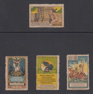 BRAZIL 1922 CINDERELLA INDEPENDENCE CENTENARY & NATIONAL EXPOSITION 4 VALUES MNH
