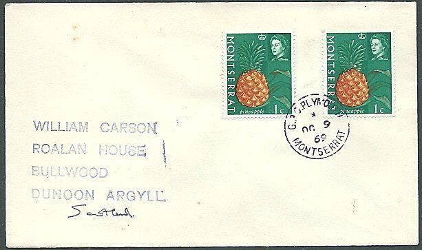 MONTSERRAT 1969 cover, GPO PLYMOUTH cds.....................................1193