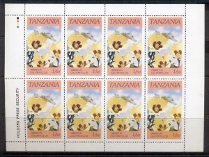 Tanzania 1986 Flowers 1/5-sh sheetlet MUH