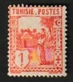 TUNISIA SCOTT#74 1926 1c WATER CARRIER - MH