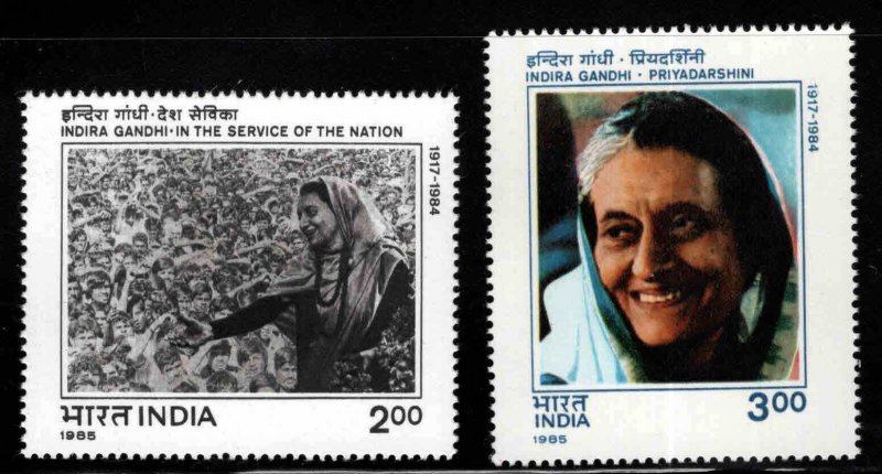 India Scott 1098-1099 MNH** Indira Gandhi stamp set