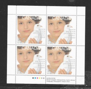 CANADA #1813 MILLENNIUM PEACE & LOVE PANE MNH