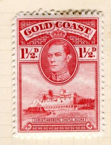 GOLD COAST; 1938 early GVI pictorial issue Mint hinged 1.5d. value