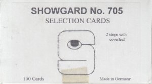 Showgard #705 100 New Sales approval cards 2 strip & cover black, 3x6 