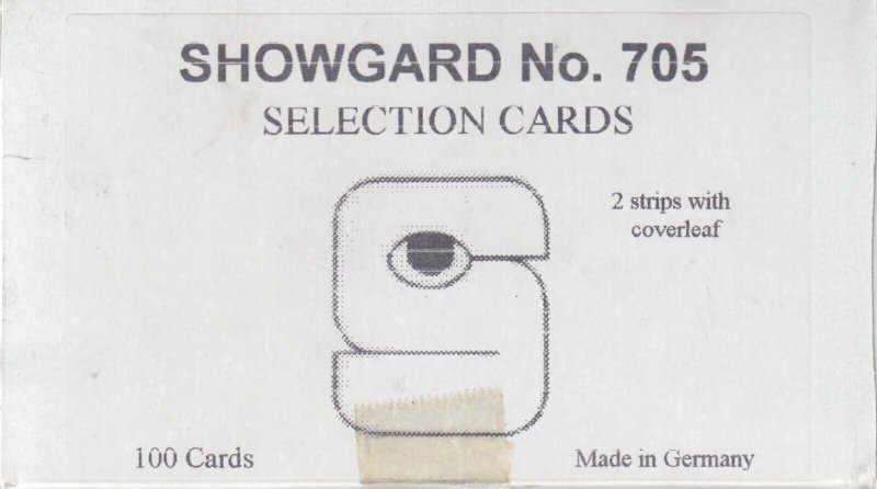 Showgard #705 100 New Sales approval cards 2 strip & cover black, 3x6