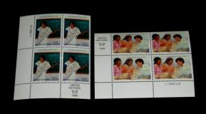 U.N,1988, NEW YORK #524-525, INTL. VOLUNTEERS DAY, INSC. BLKS/4 NICE! LQQK!