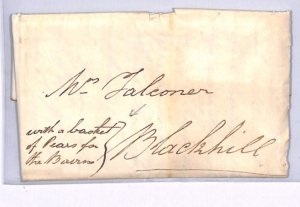 GB SCOTS MAILCOACH PARCEL Springfield Letter 1820 Cover *BASKET OF PEARS*! XK243