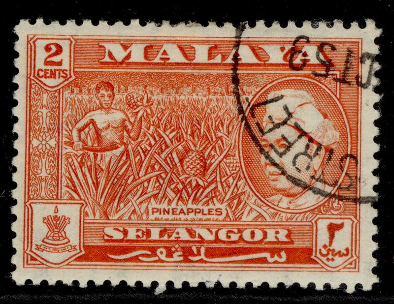 MALAYSIA - Selangor QEII SG117, 2c orange-red, FINE USED.