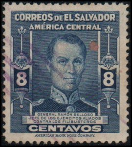 El Salvador 600 - Used - 8c Gen. Ramon Belloso (1947)