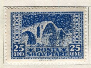 ALBANIA; 1922 early Pictorial Views issue Mint hinged 25q. value