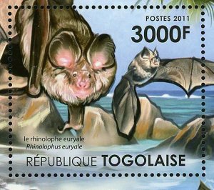 Ecosystem of Mediterranean Sea Stamp Rhinolophus Euryale S/S MNH #4232 / Bl.651 