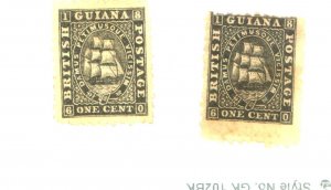 BRITISH GUIANA #50 (2) MINT FVF NO GUM Cat $36