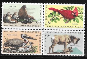 USA 1464-1467: 8c North American birds and mammals, MNH, VF