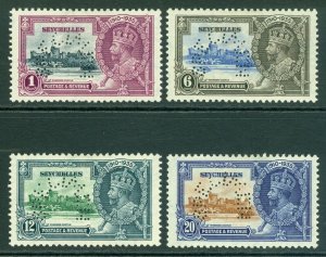 Sg 128-131 Seychelles 1935 Silver Anniversary Set of 4, Overprinted Punch-