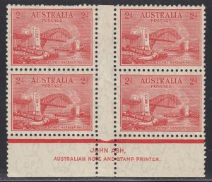 Australia #130 Mint Gutter Block of 4